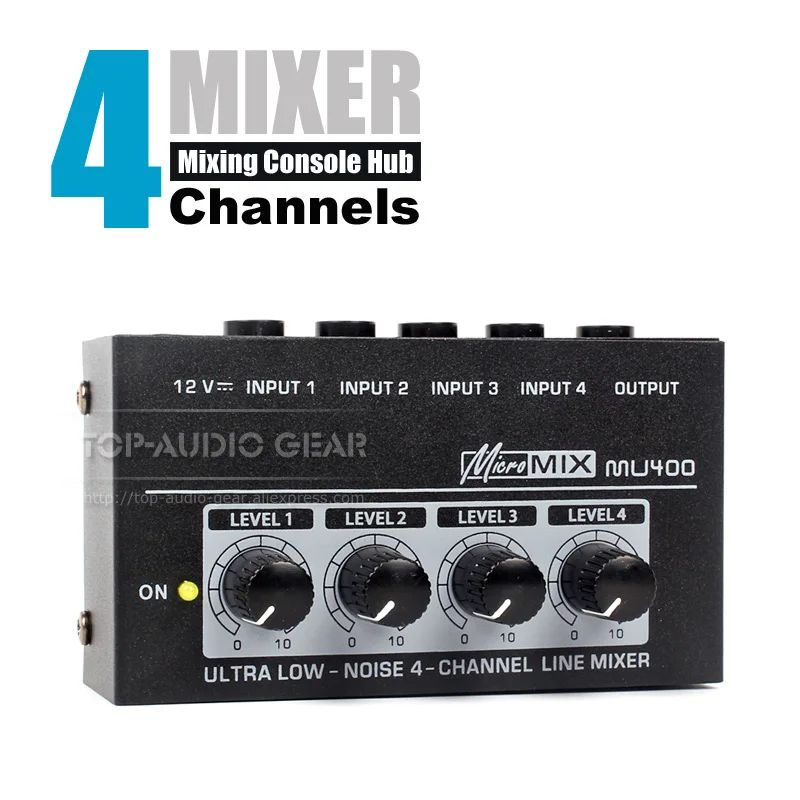 4 канальный аудио миксер звуковой стол 6 3 мм 35 записывающий - Цена: 1 915,78 руб.