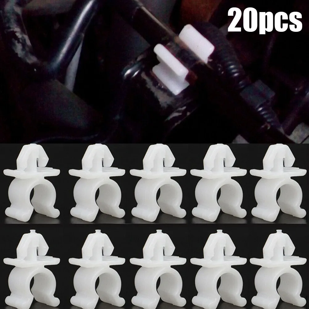 

20pcs Plastic Car Bonnet Hood Rod Holder Clip For Nissan Pathfinder Navara Skyline X-Trail T30 65722-01E00 Car Clips