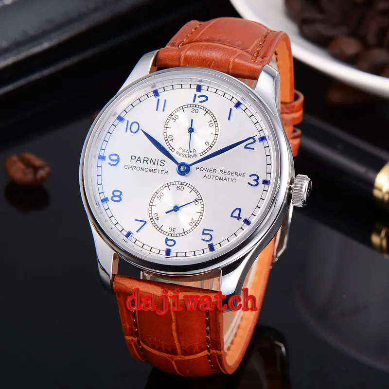 Parnis 43 мм механические Автоматические Мужские часы с запасом мощности ST2542 |