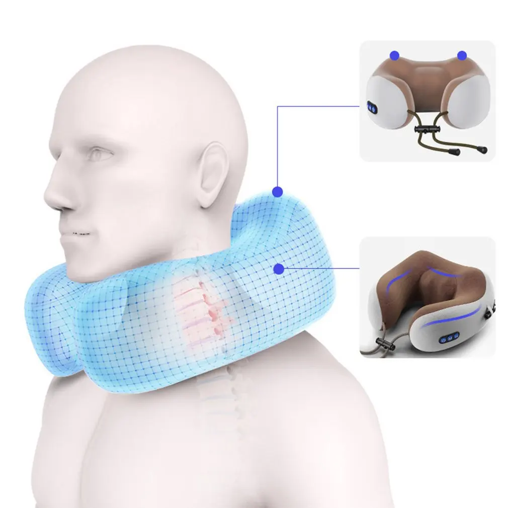 

Electric Neck Massager U Shaped Pillow Multifunctional Portable Shoulder Cervical Massager Outdoor Home Car Relaxing Massage