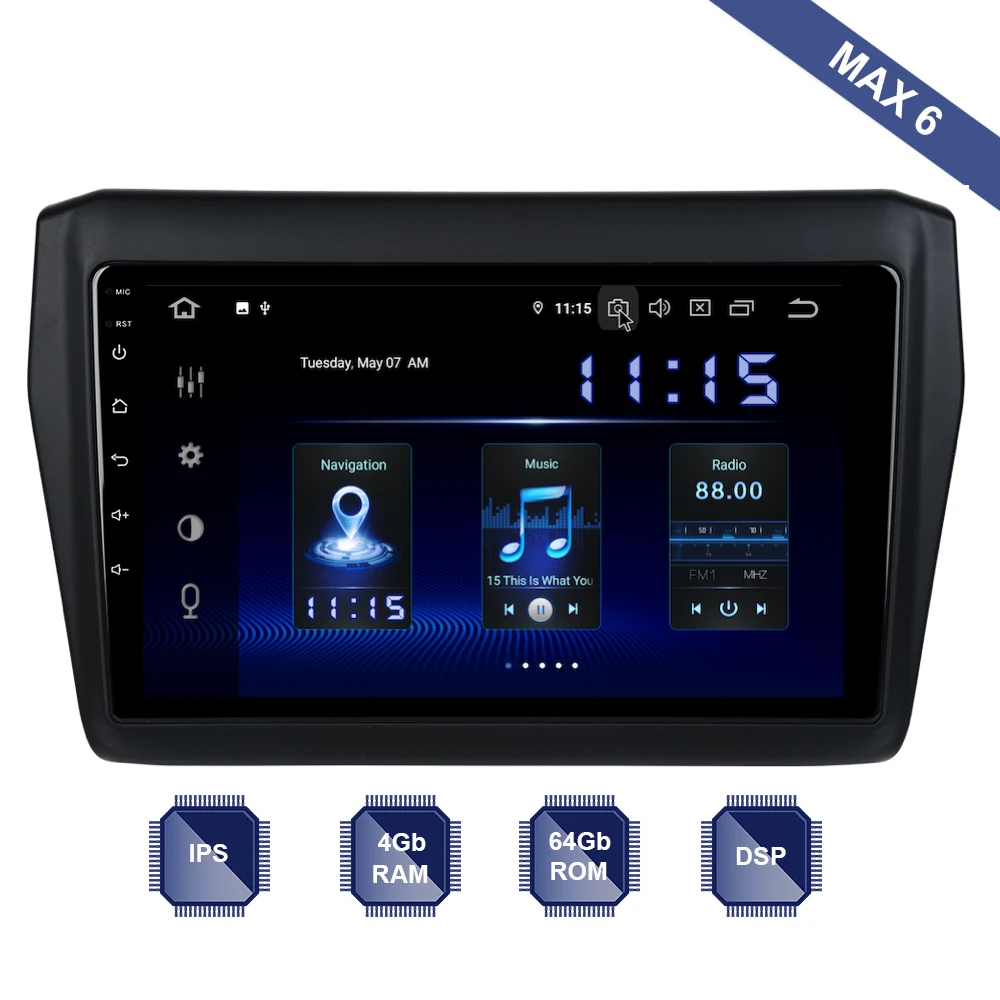 

Dasaita Android 10 Car Radio 2 Din GPS for Suzuki Swift Stereo 2018 2017 2019 PX6 DSP IPS HDMI 4Gb+64Gb RDS WIFI USB Bluetooth 5
