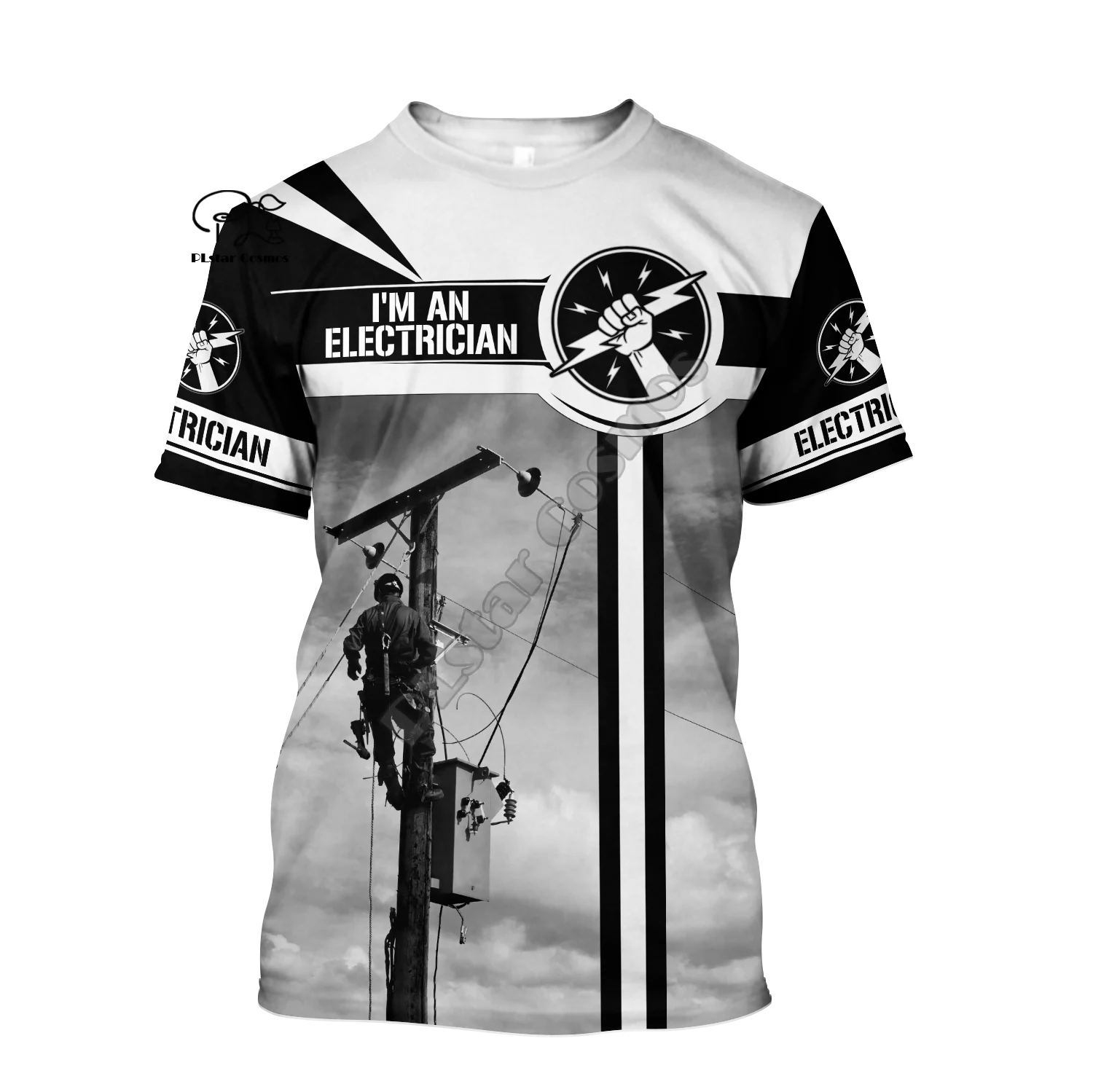 

PLstar Cosmos 2021NewFashion 3DPrint Electrician Job Worker Unisex Men/Women Harajuku Streetwear Funny Short Sleeve T-shirt W-11