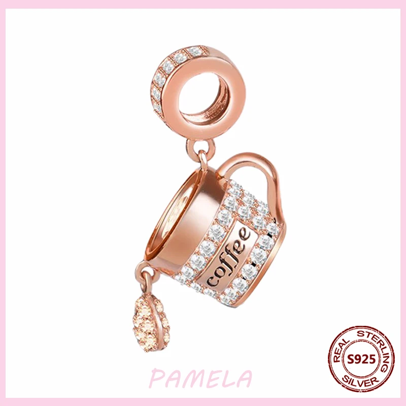 PAMELA 925 пробы Серебряная розовая Золотая кофейная чашка сердце грибы