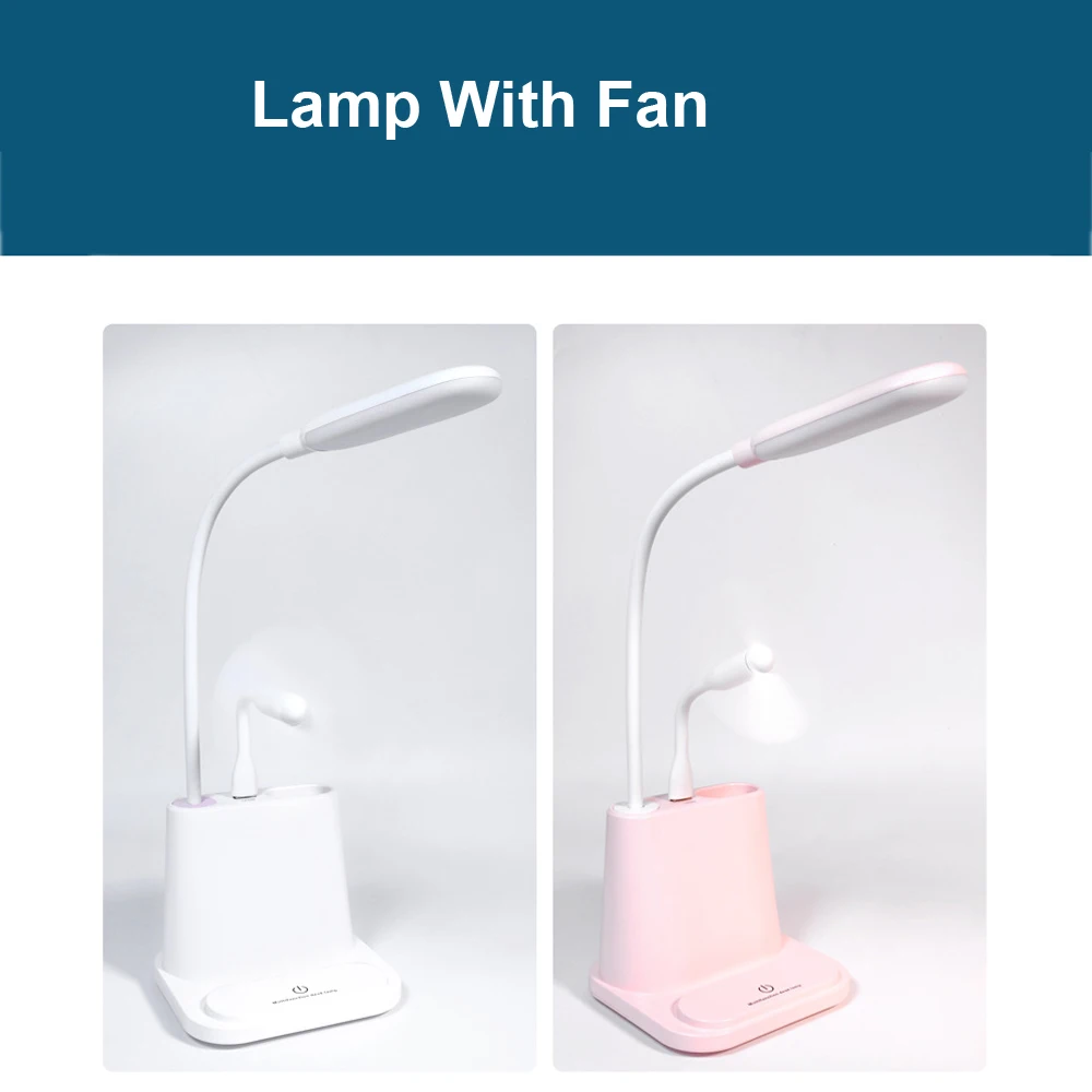 LED Desk Lamp USB Rechargeable Touch Dimming Adjustment Table Lamp for Children Kids Reading Study Bedside Living Room Bedroom