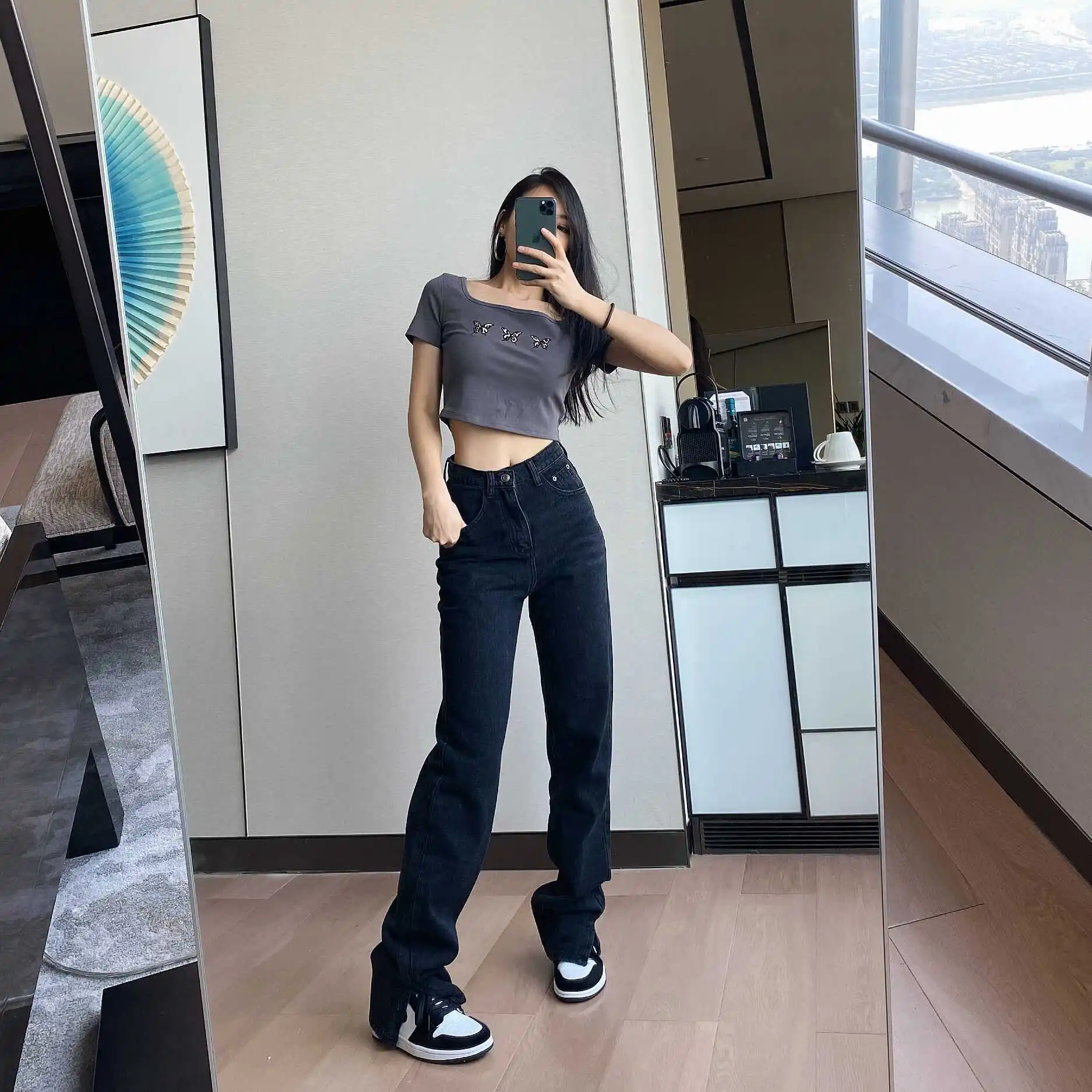 

n Style High Waist Women Stright Wide Leg Jeans Wide Leg Trousers for Women Female Streetwear Pants Long Loose Casual