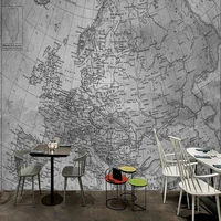 custom any size mural wallpaper european style personality cement wall world map wall painting restaurant cafe home decor fresco