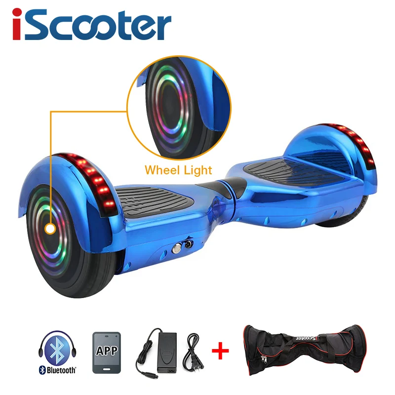 IScooter 6,5 дюймов 2 колеса скутер электрический Ховерборд с Bluetooth сумка для переноски самобалансирующийся скутер