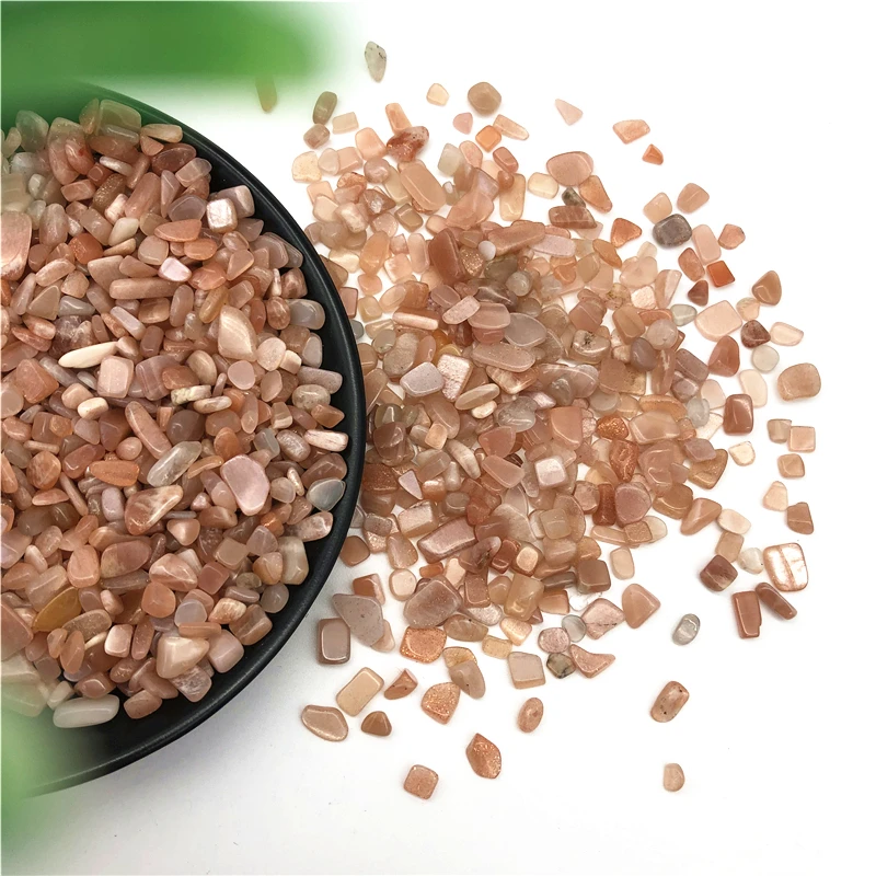 Прямая поставка 50 г 2 размера натуральный красный лунный камень гравий кварцевый