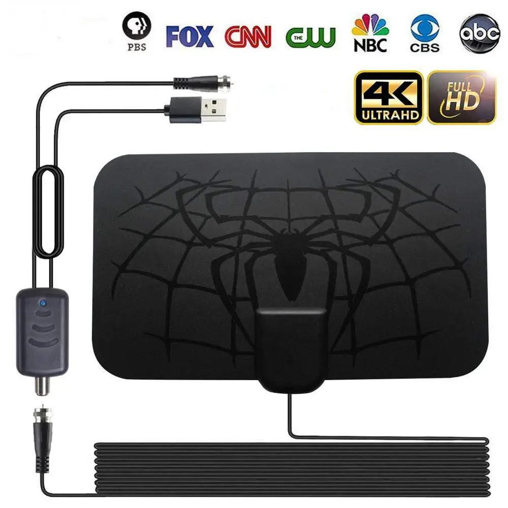 

2021 indoor HDTV antenna 1800 miles local channel signal receiver built-in amplifier DVB-T2 Freeview ISDBT satellite antenna