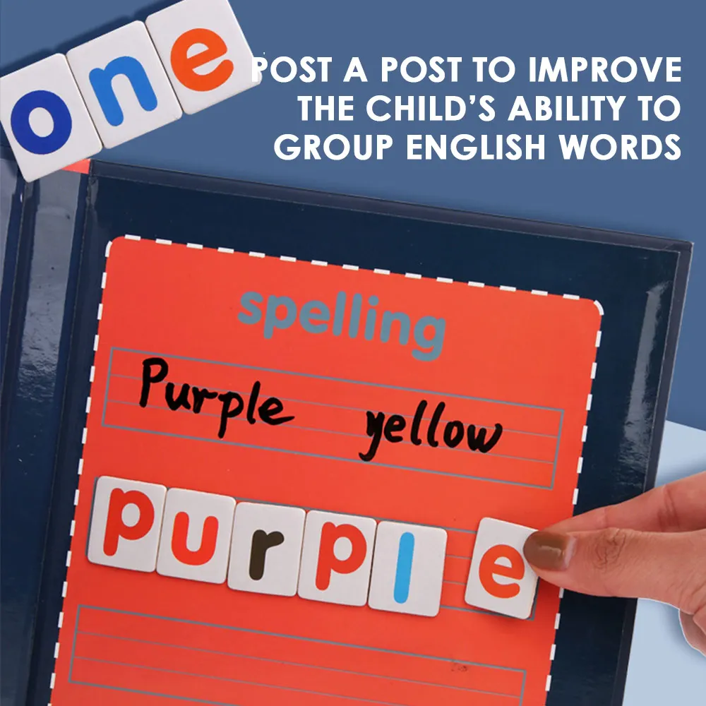 

Children 3D Magnetic Book Word Spelling Game English Alphabet Letters Cards Early Education Literacy Toys For Baby Kids Gifts