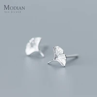 modian genuine 925 sterling silver plant flower tiny stud earrings for women vintage cute sterling silver fashion fine jewelry