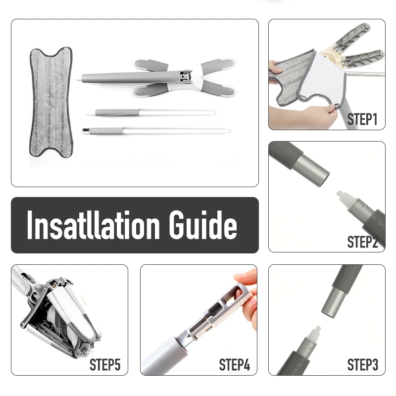 Плоские насадки из микрофибры для мытья пола практичные бытовые кухонные тряпки