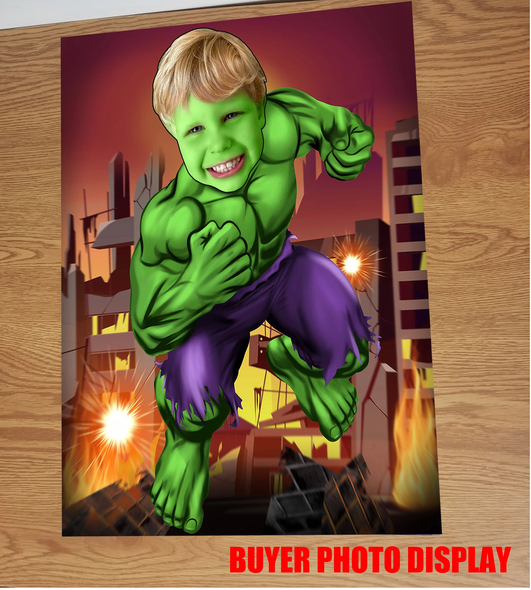 Индивидуальная печать на заказ картина 4-5 человек семейный супергерой Marvel