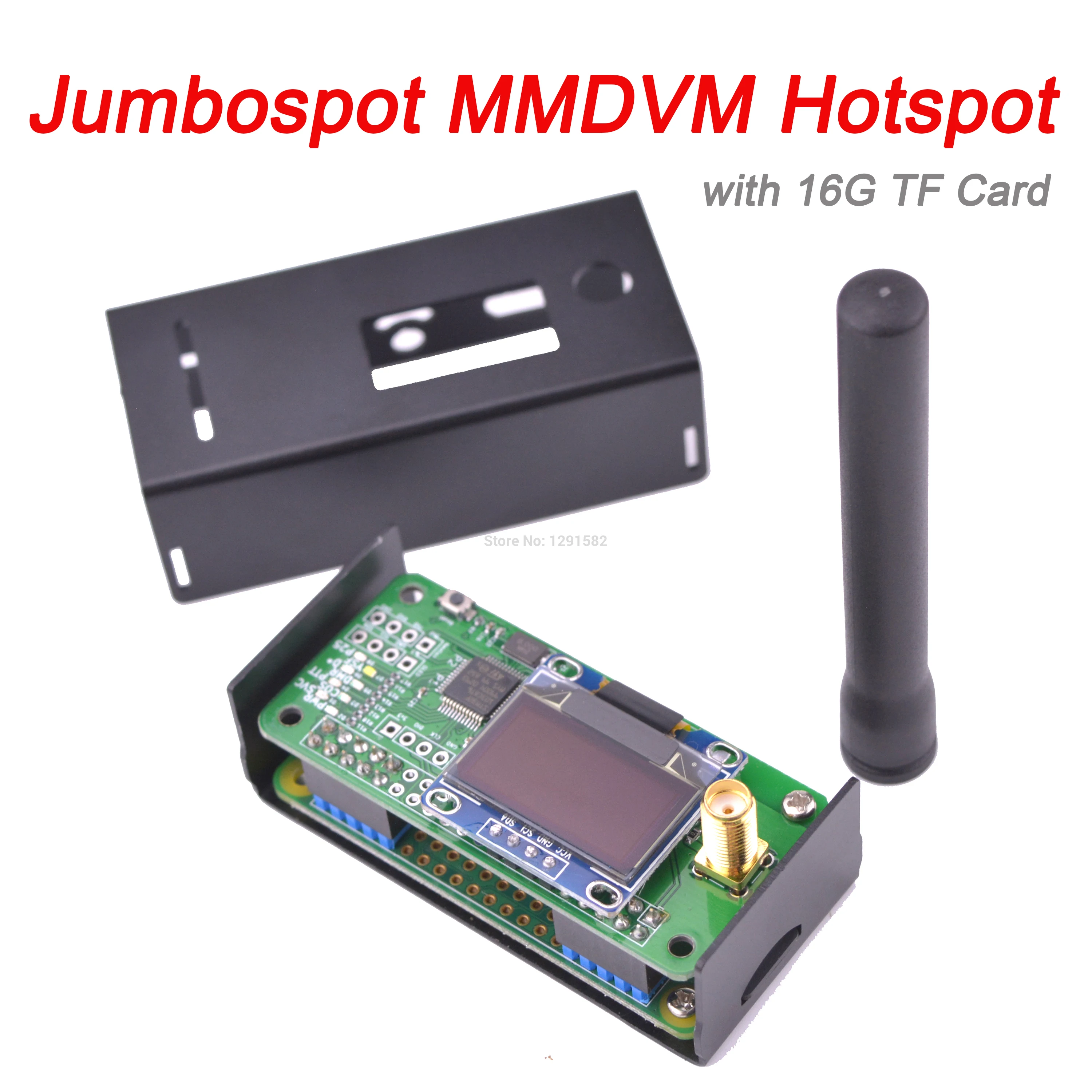 Jumbospot MMDVM Поддержка точки доступа P25 DMR YSF+ raspberry pi+ OLED+ антенна+ черный чехол+ 16G TF карта готов к QSO