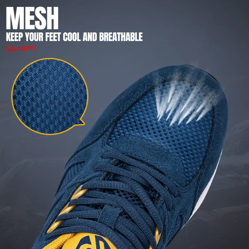 Мужская защитная обувь со стальным носком легкая дышащая нескользящая