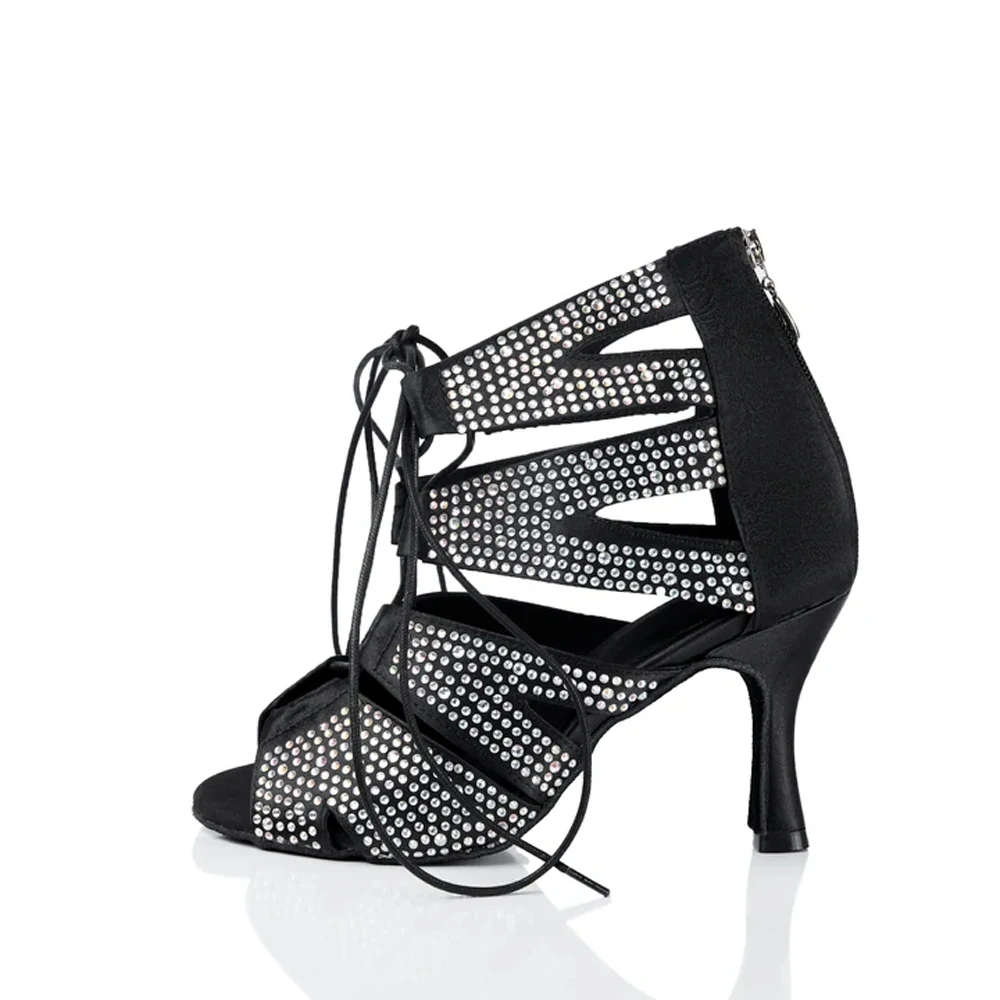 heels shoes Female For Women's Rhinestone Sandals Ballroom Latin Woman Sexy stilettos Boots High Heels Women Latin dance