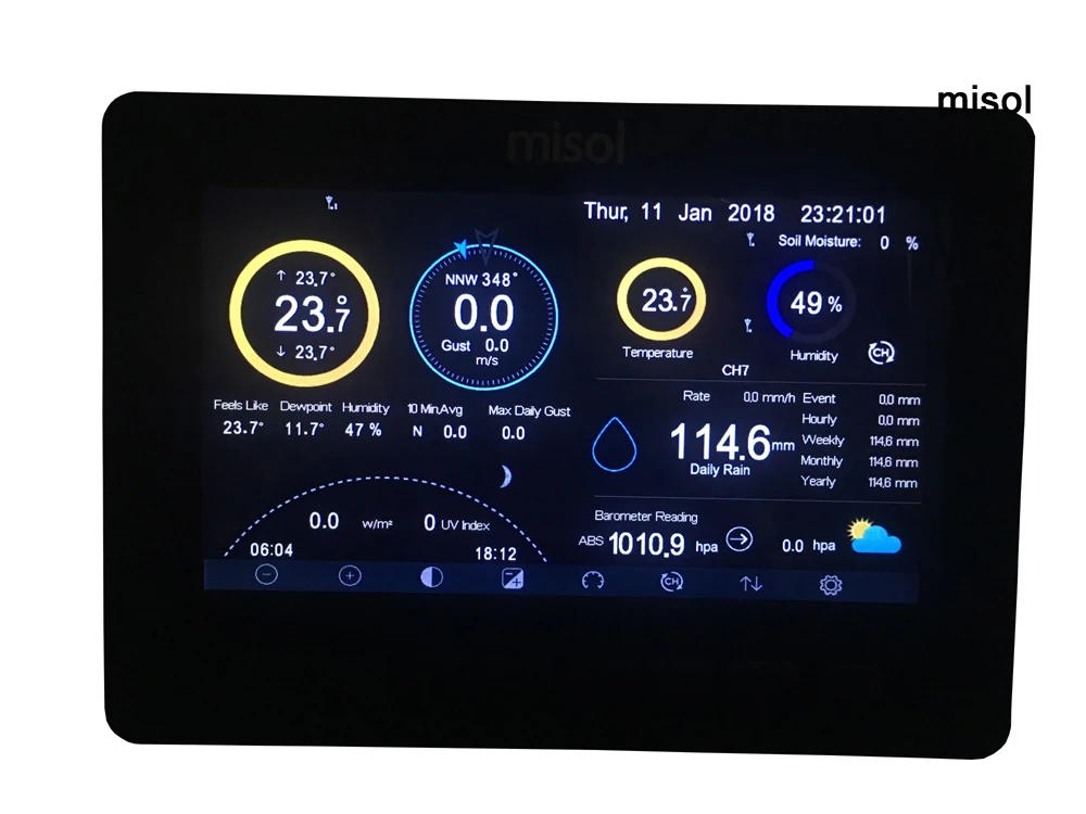 Приемник misol (дисплей) для беспроводной метеостанции (HP2550) Подключение к Wi-Fi