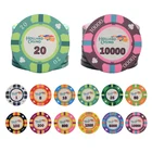 10 шт.лот, керамические фишки для покера в техасском стиле, профессиональные фишки для покера в казино, набор чипов для покера, настраиваемый дропшиппинг, покерная монета