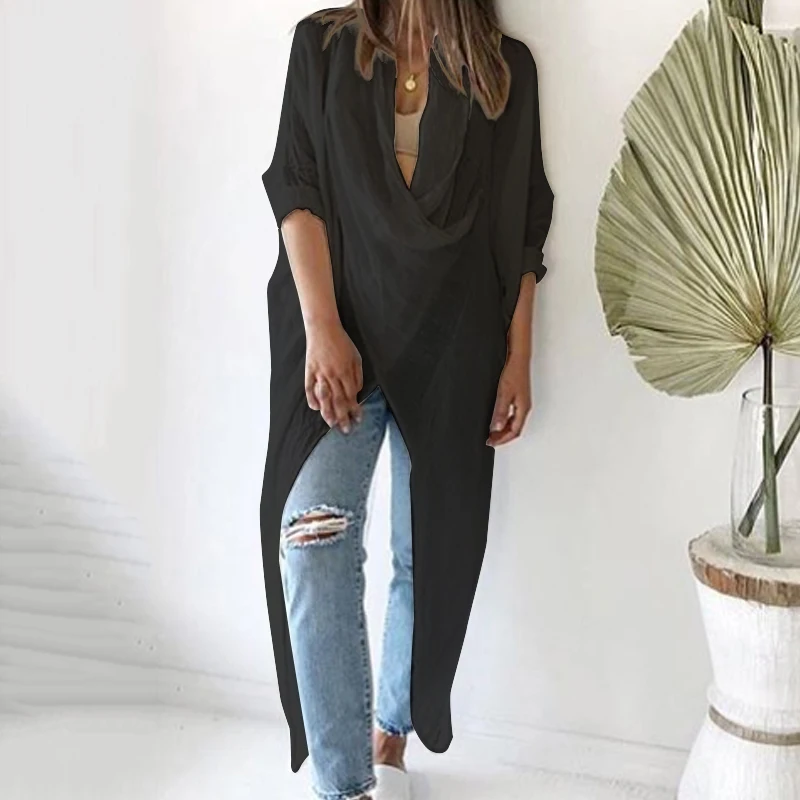 Плюс Размер Женская хлопковая льняная простая блузка топы свободного покроя