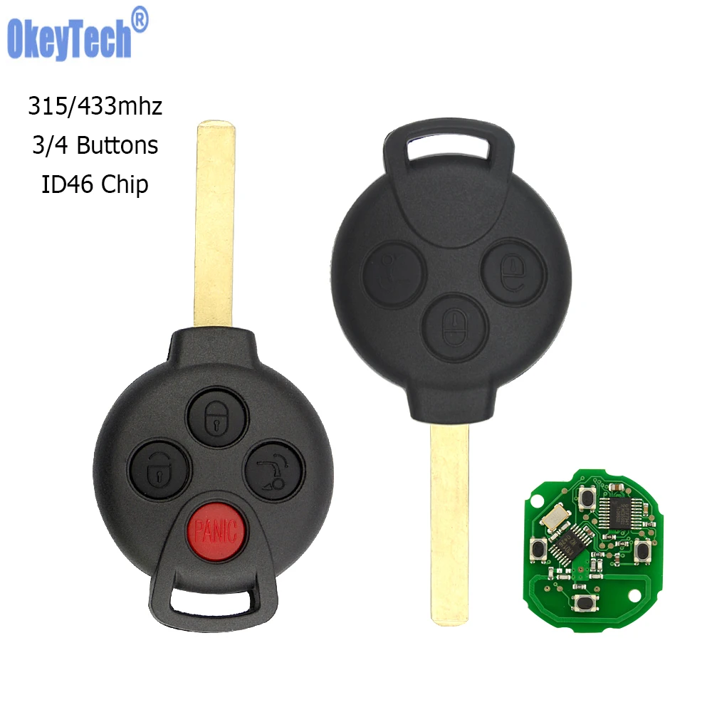 OkeyTech Автомобильный ключ дистанционного управления для Mercedes Benz Fortwo 451 2007 2008 2009 2010