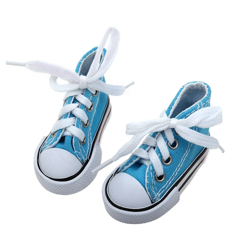 55BL 5 см-7,5 см кукольная обувь джинсовые кроссовки для кукол модные джинсовые парусиновые мини-игрушки 1/6 для куклы ручной работы - Цвет: 55BL