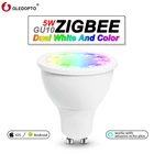G светодиодный OPTO Zigbee 3,0 RGB + CCT 5 Вт GU10 Умный домашний Светодиодный точечный светильник AC100-240V диммер двойной светильник для работы с Alexa Echo Plus