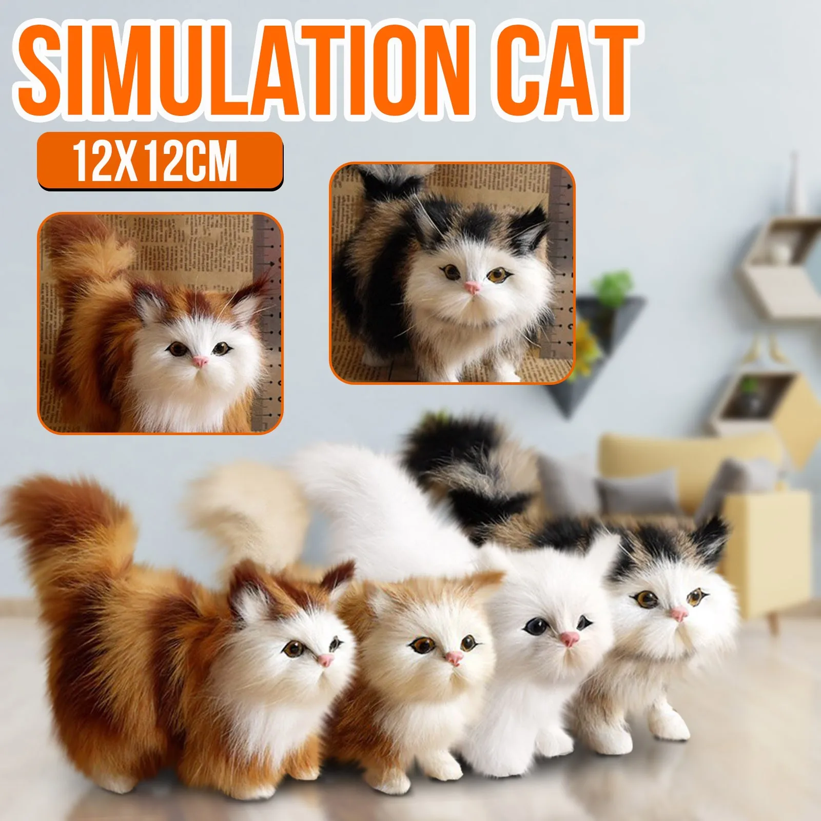 Игрушечные кошки, мягкие игрушечные животные, подарок на день рождения для детей, плюшевые игрушки, имитация моделей животных, детские подарки