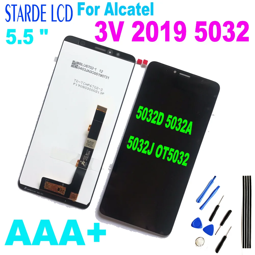 5,5 'для Alcatel 3V 2019 5032W 5032D 5032A 5032J OT5032 5032 ЖК-дисплей Дисплей кодирующий преобразователь сенсорного экрана в сборе