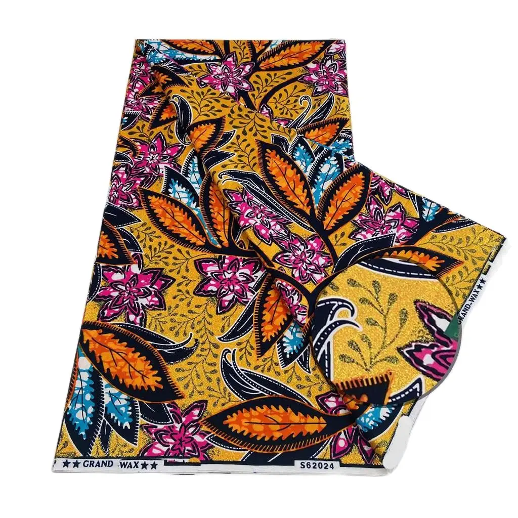 Новый Большой Африканский Воск блестящая ткань хлопок Анкара батик материал