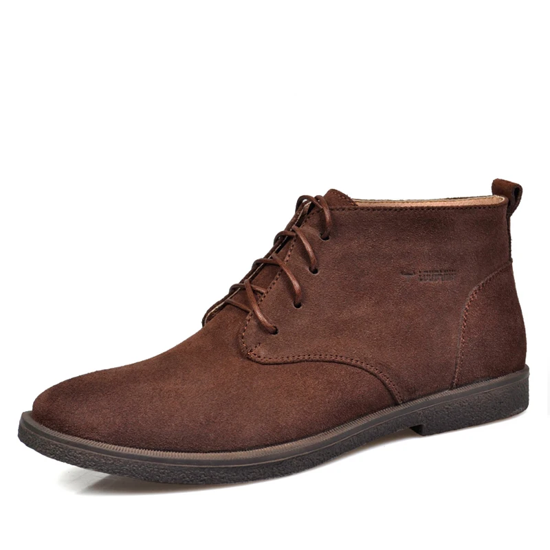 

Suede Leather Men's Winter Boots Classic Fashion Ankle Boots Men Cow Suede Winter Shoes Men Big Size:37-47