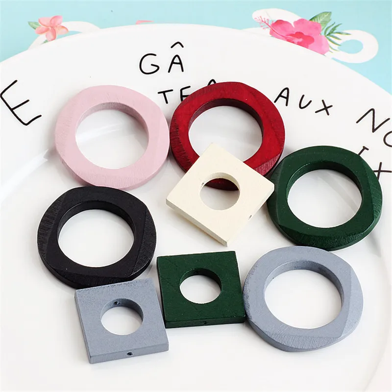 Мини заказ 10 шт цветное деревянное ожерелье серьги амулеты деревянная