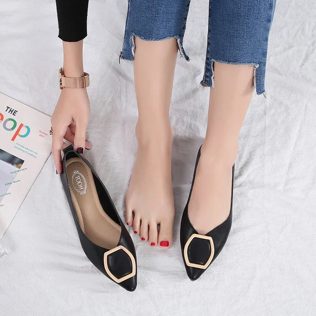 Удобные повседневные тонкие туфли с мягкой подошвой Туфли на плоской подошве