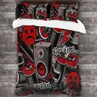 Красное и черное постельное белье в стиле граффити, Комплект постельного белья, пододеяльник, пододеяльники, рождественское постельное белье 2X Sp