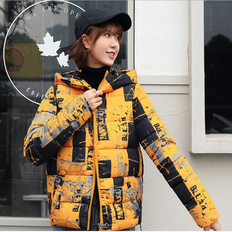 Женское короткое пальто в Корейском стиле свободное камуфляжное из хлопка и