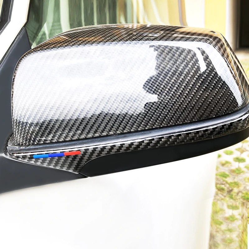 

For BMW F01 F07 F10 2PCS Exterior Carbon Fiber Rearview Mirror Anti Collision Strip Rear View Anti-rub Bumper Sticker Trim