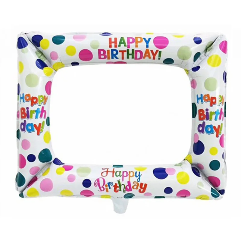 1 шт с днем рождения фото стенд фольги шары фоторамка воздушные на день вечерние