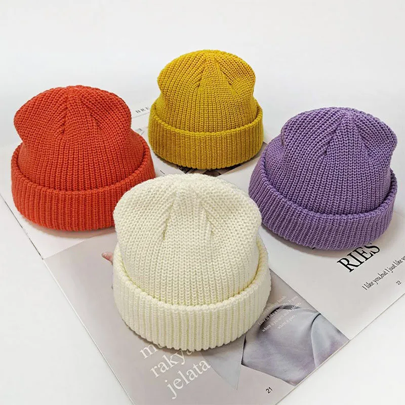 

Women Winter Warm Woolen Knit Hat Fashion New Single Color Light Board Cap Popular Casual Style Beanie Balaclava LJ01