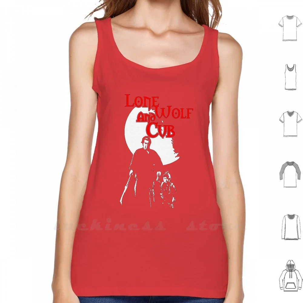 Жилет и майка из хлопка Одинокий волк куб без рукавов японские мечи аниме