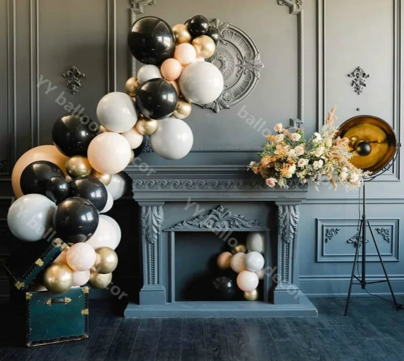 DIY Роскошный винтажный латексный воздушный шар арочный комплект из кожи серый