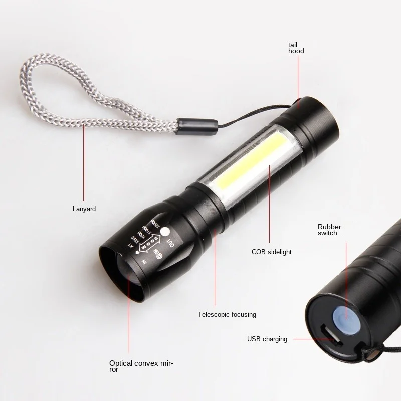 

Водонепроницаемый Портативный светодиодный тактический фонарь USB Перезаряжаемые Кемпинг Фонари масштабируемый светодиодный вспышка свет...