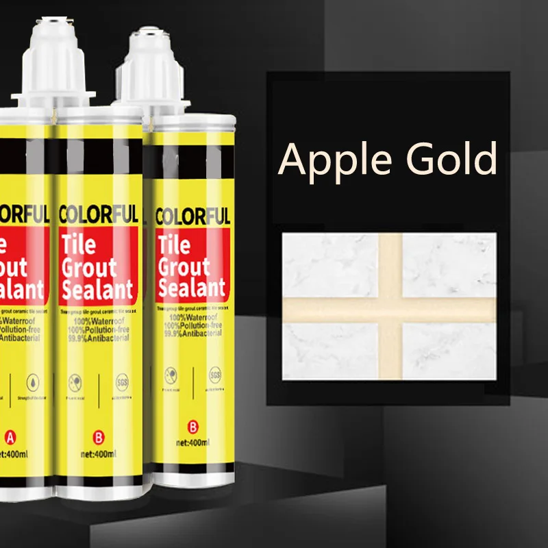 Apple gold 1 шт 400 мл 24 цвета двухкомпонентная керамическая Гибкая эпоксидная плитка затирка для наполнения швов и стыков - Цвет: Apple gold