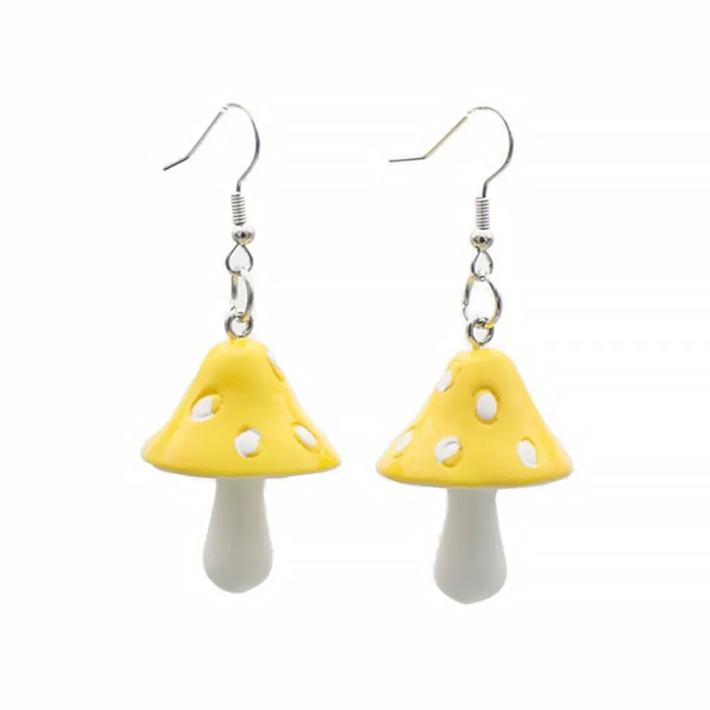 

8Colors 2021 New Acrylic Mushroom Long Pendant Earrings Quality Drop Earrings for Girls Women Children Birthday Gift Jewelry