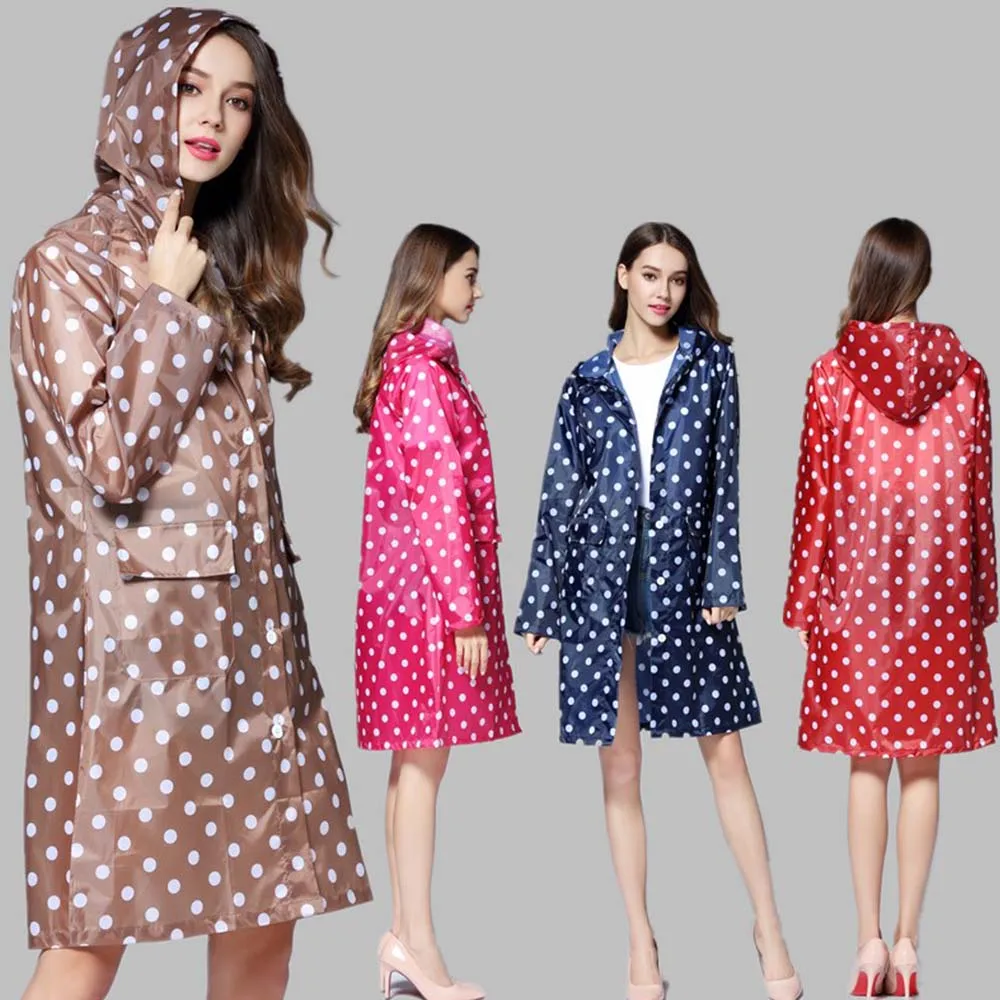 Женский дождевик Yuding в горошек модная Водонепроницаемая пончо походная куртка с