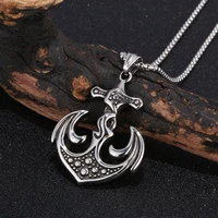 fashion sea anchor sailor men necklace anchor pendants long men gift jewelry choker bb0422
