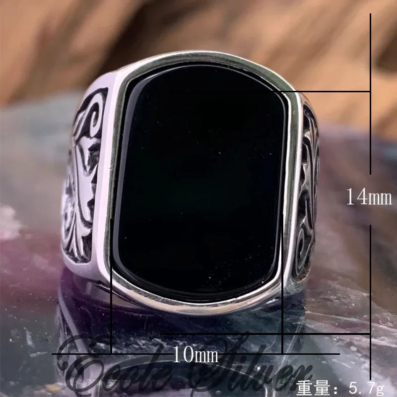 Мужское винтажное Открытое кольцо серебряного цвета с большим планкой