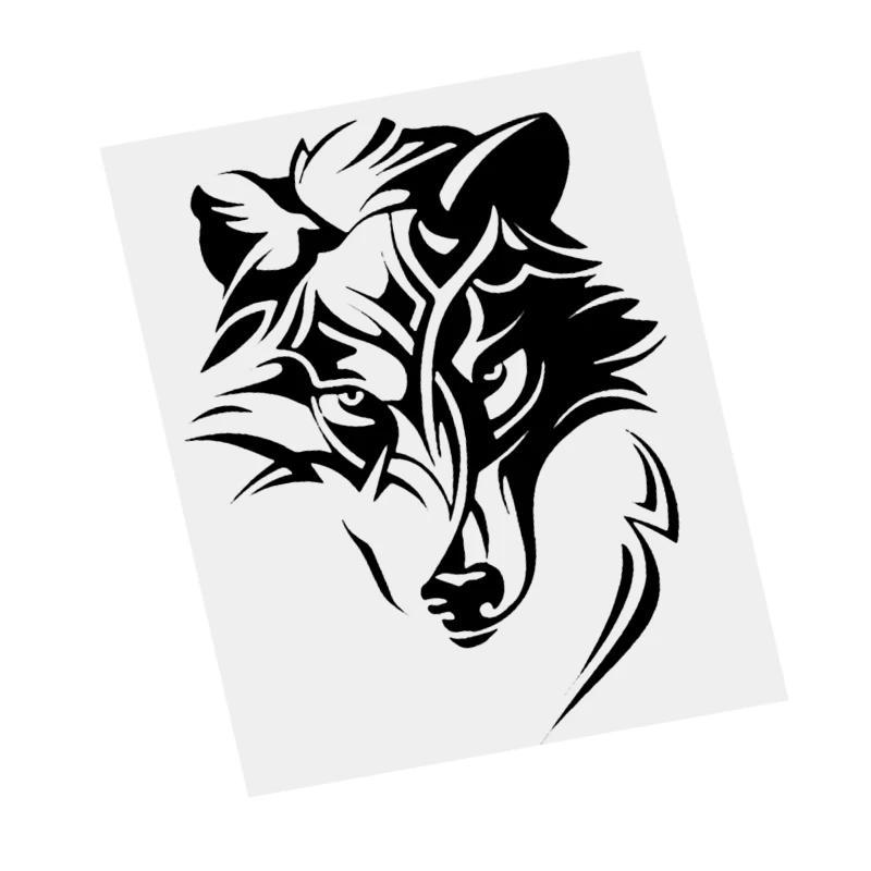 

S51200 Black Transparent Car Stickers Vinyl Decal Abstract Wolf Predator Ornament Head Motorcycle Decorative Accessories