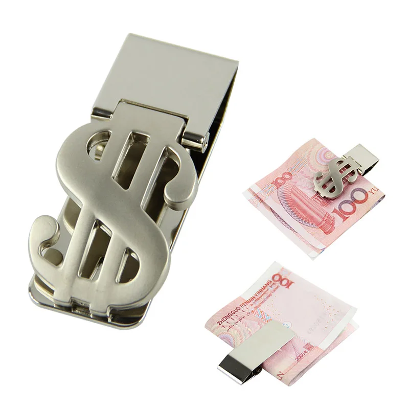 

Slim Money Clip Stainless Steel Cash Bills Credit Card Holder New Dollar Design