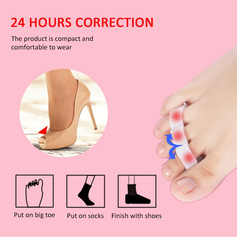 

Comfortable Foot Care Non-irritating Toe Separators Grade Flexible Orthopedic Foot Pain Easy To Use Silicone Durable