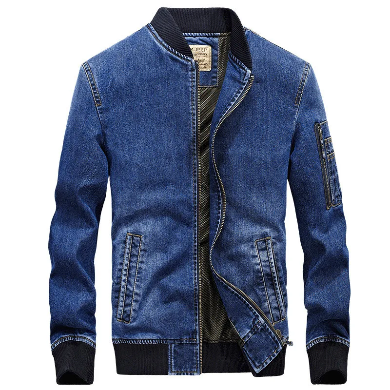

Brand Men's Denim Jacket 2018 Casual Mens Jean Jacket Plus Size M-4XL jaqueta masculina Stand Collar Mens Jackets Coats