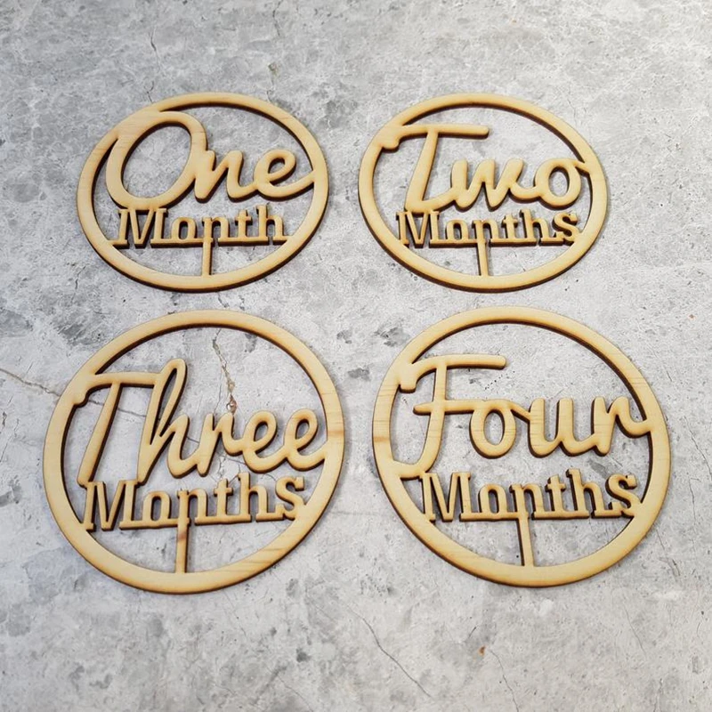 Набор для фотосъемки детей с деревянными вырезами 12 месяцев | Дом и сад